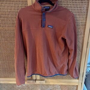 Patagonia Men's Rust Orange Fleece 1/4 Button Pullover